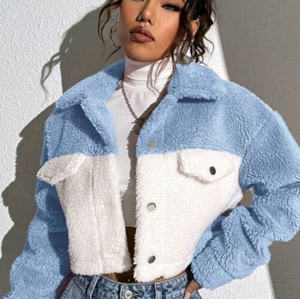 Stylish Blue and White Women's Jacket